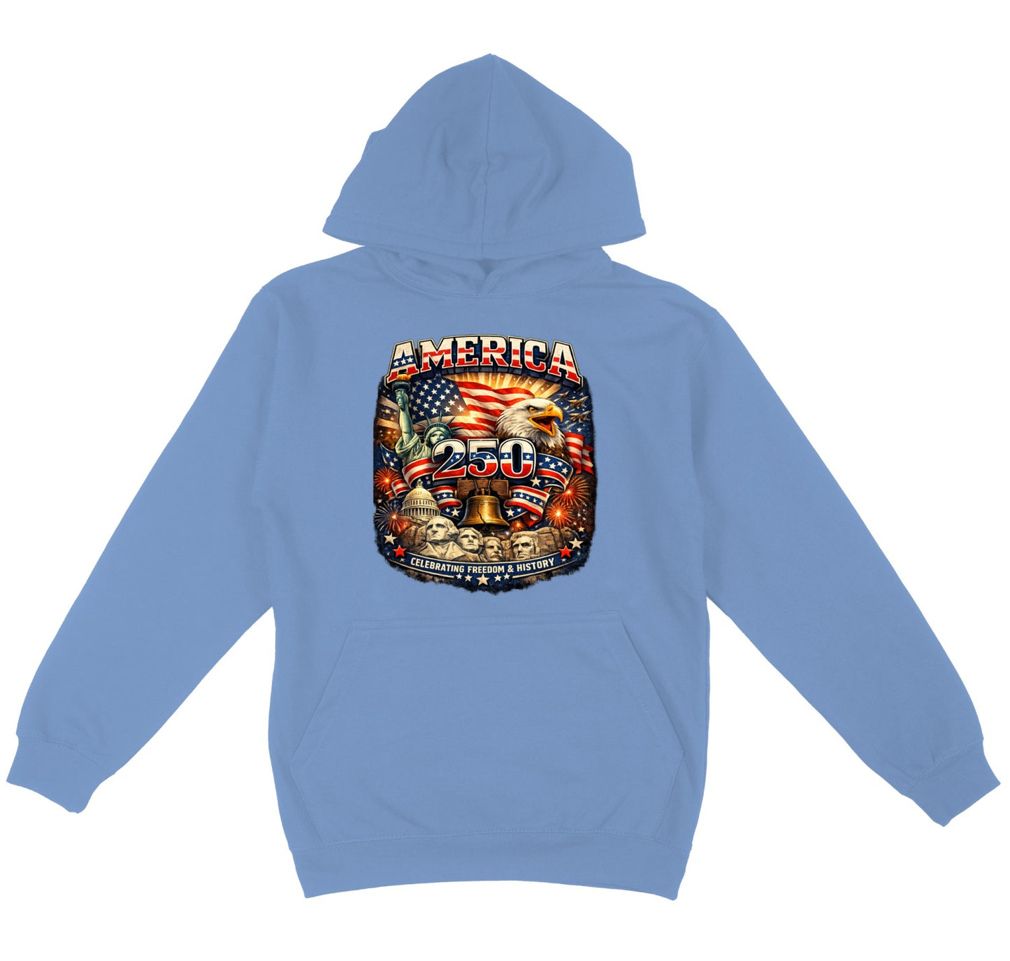 America 250 Eagle Hoodie – 1776–2026 Patriotic USA Pullover S