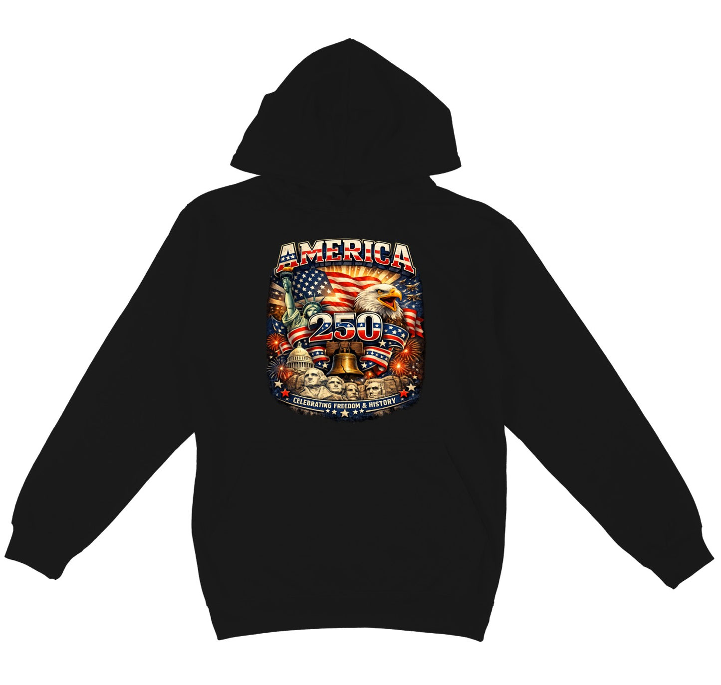 America 250 Eagle Hoodie – 1776–2026 Patriotic USA Pullover S