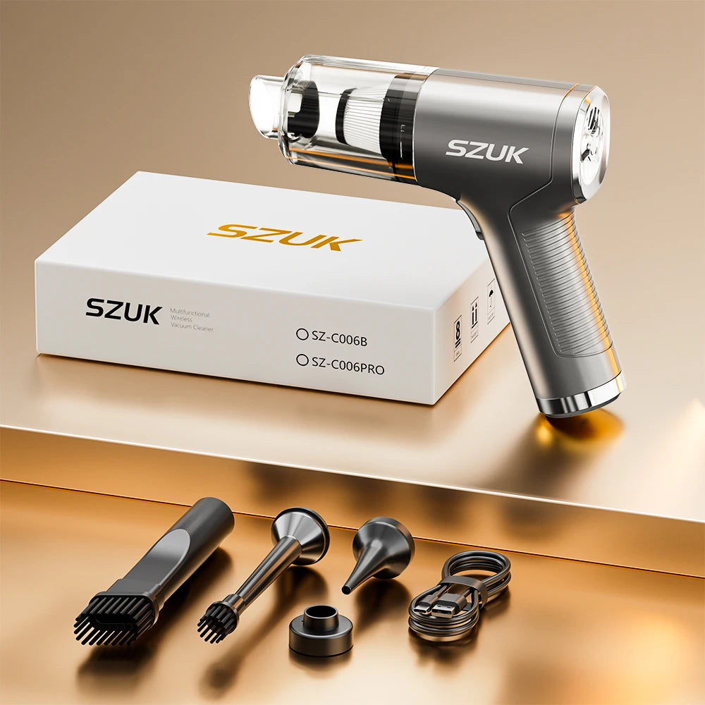 Cordless car vacuum with attachments