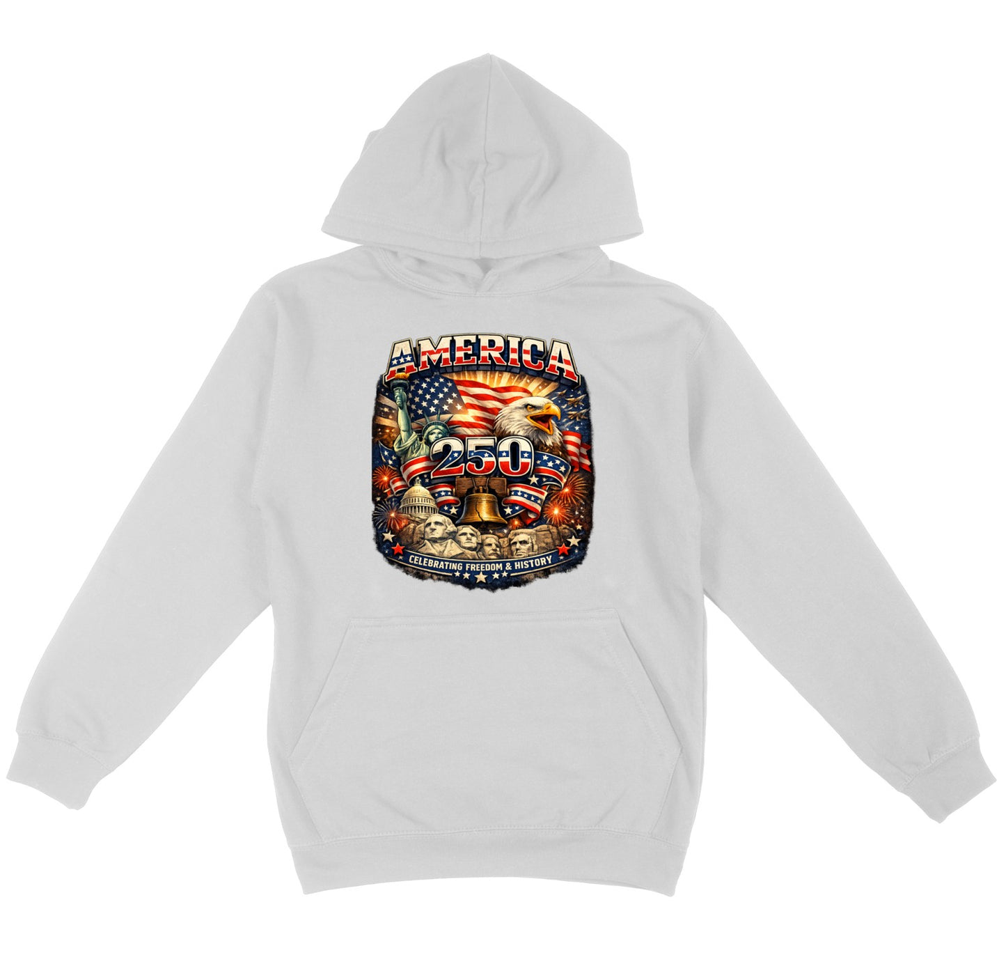Main product image for America 250 Eagle Hoodie – 1776–2026 Patriotic USA Pullover S