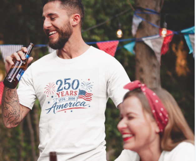 "America 250 Independent Day Graphic T-Shirt" veya "Freedom 250 Unisex Tee"