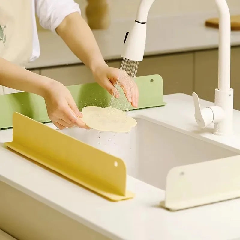 Premium Silicone Sink Splash Guard - Suction Cup Water Baffle for Kitchen & Bathroom