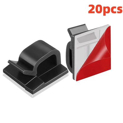Premium Self-Adhesive Cable Management Clips – Cord Organizer for Desk, Home & Office | Wire Holder (10/20/50 Pack)