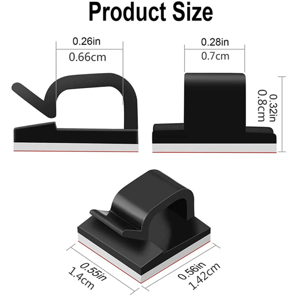 Premium Self-Adhesive Cable Management Clips – Cord Organizer for Desk, Home & Office | Wire Holder (10/20/50 Pack)