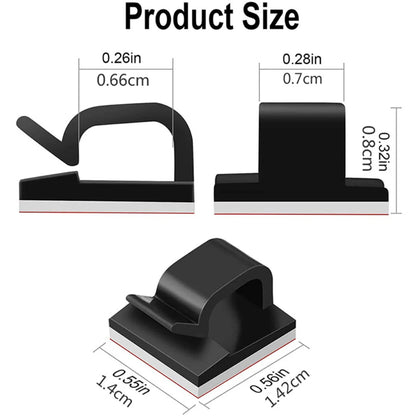 Premium Self-Adhesive Cable Management Clips – Cord Organizer for Desk, Home & Office | Wire Holder (10/20/50 Pack)