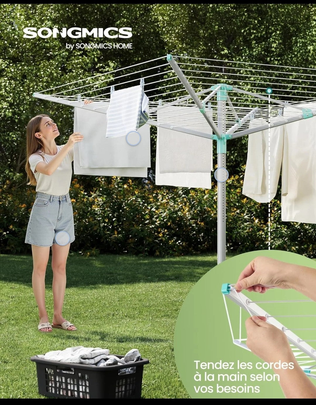 Adjustable Outdoor Clothes Draying Rack