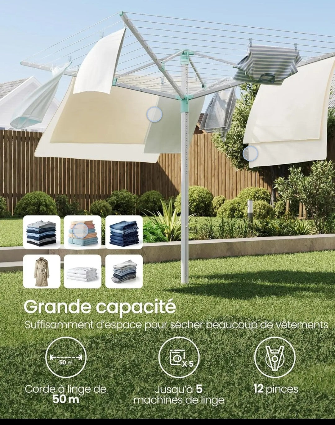 Adjustable Outdoor Clothes Draying Rack