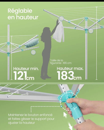 Adjustable Outdoor Clothes Draying Rack