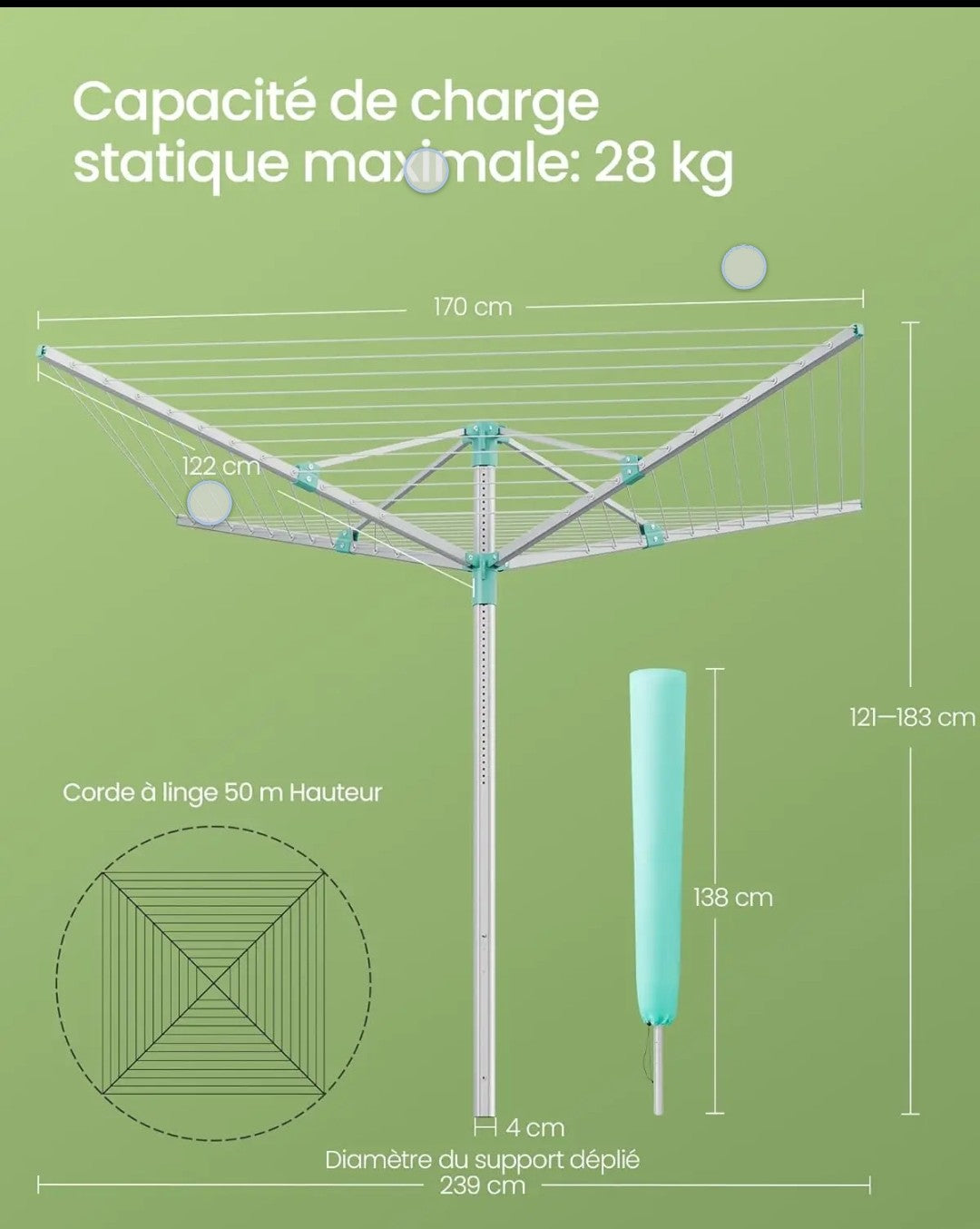 Adjustable Outdoor Clothes Draying Rack