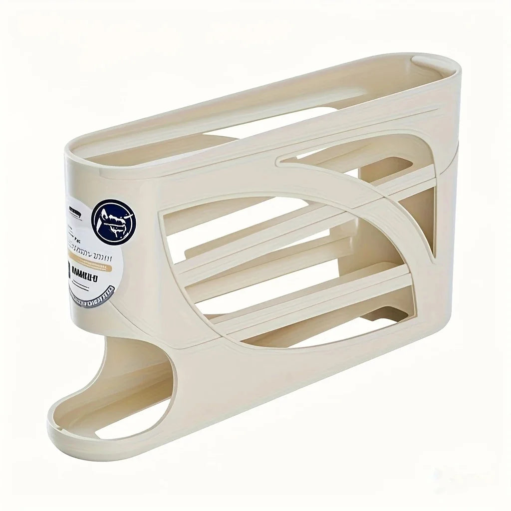 Rolling Egg Organizer for Refrigerator – 3 Tier Egg Storage Container Holds 30 Eggs