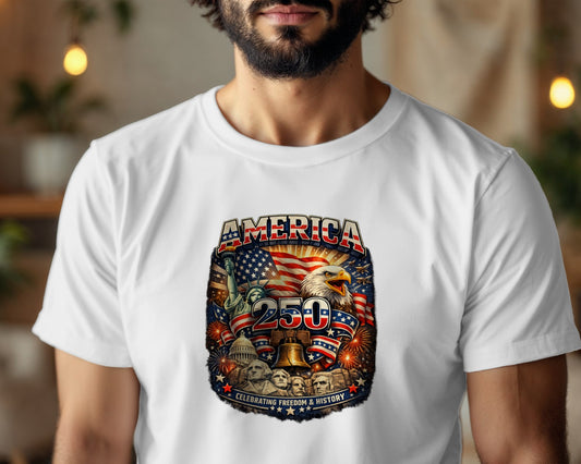 Main product image for America 250 Eagle T-Shirt- 1776–2026 Patriotic USA  Tee